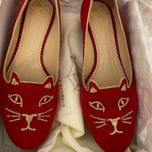 Charlotte Olympia Red Kitty Shoes